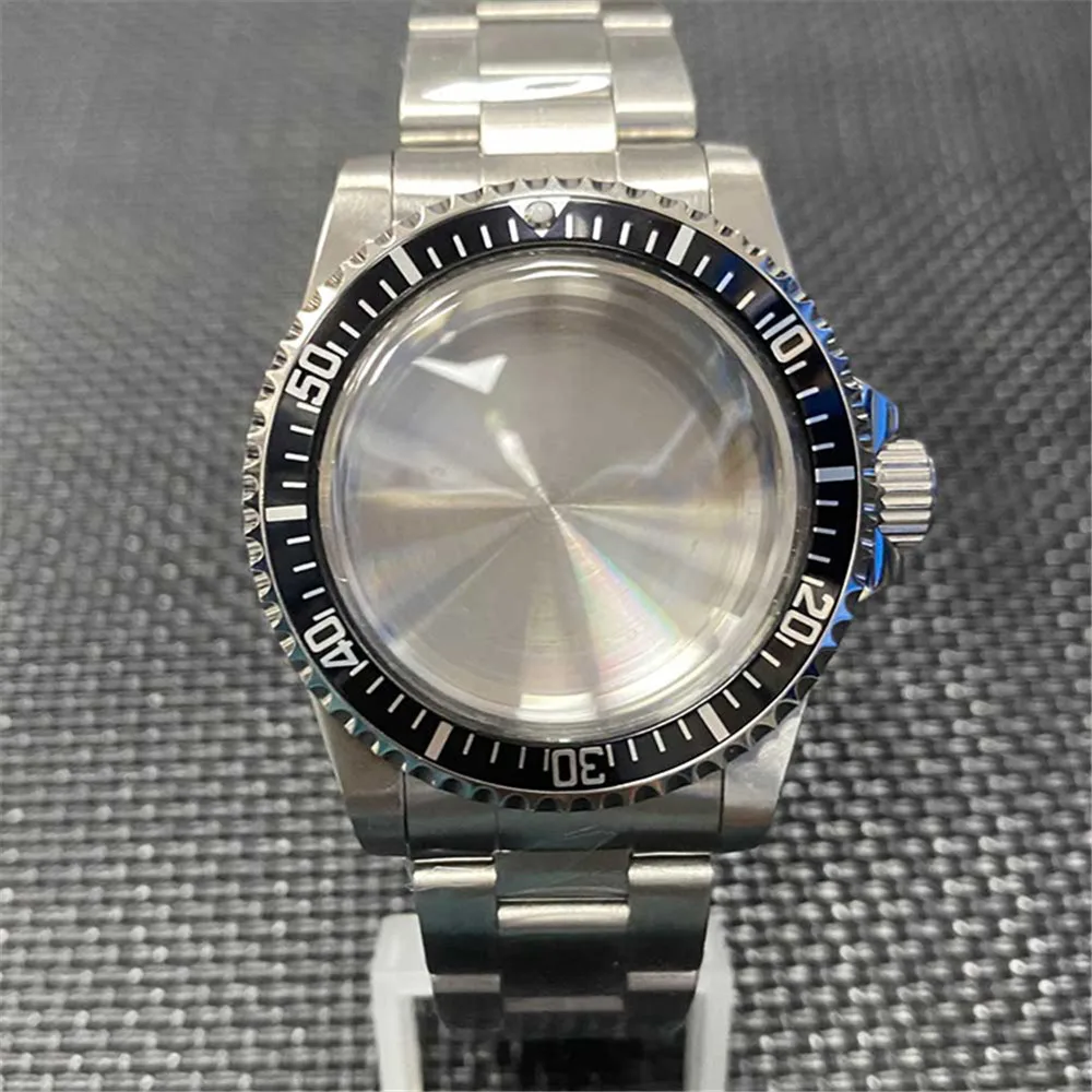 ​39.5mm Watch Case OysterSteel Strap GMT Bezel Toothed Ring Watch Accessories For NH35A/ NH36/ 4R36 Movement