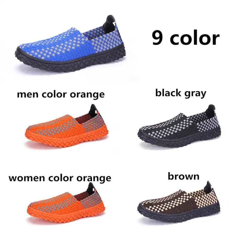 STRONGSHEN Women Shoes Summer Casual Flats Breathable Female Sneakers Woven Walk Shoes Slip On Ladies Loafers Handmade Shoes