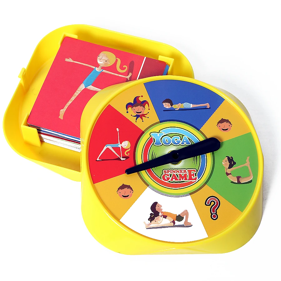 Jeu de Yoga Spinner avec 54 Cartes de Pose pour Enfant, Jeu Récompensé pour Parents et leurs Enfants, 2 + Joueurs