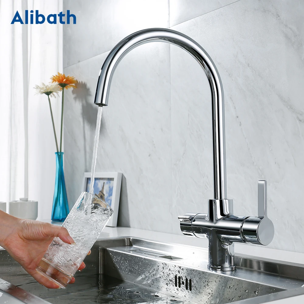 Kitchen Faucets Deck Mounted Mixer Tap 360 Degree Rotation with Water Purification Mixer Tap Crane For Kitchen