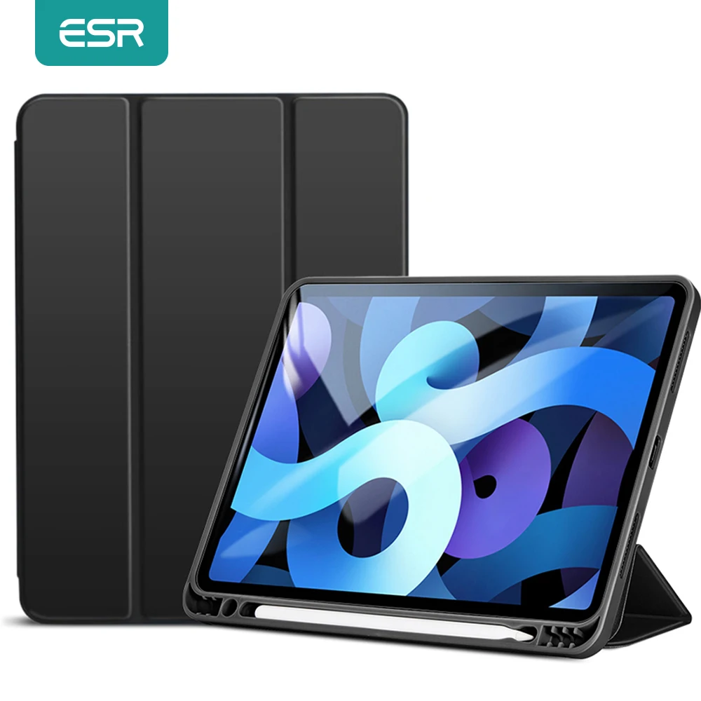 ESR for iPad Air 5 2022 Rebound Pencil Case Auto Sleep/Wake Smart Cover for iPad Air 4 2020 Soft Case with Pencil Holder