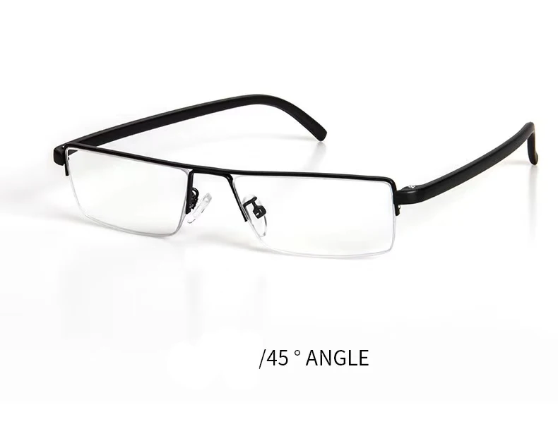 Mai Blume Anti Blaues Licht Lesebrille Männer Frauen Schwarze Brille Weitsichtheit Legierung Rahmen Brillen Mit Fall Dioptrien + 1,5 + 2 – Detail 4