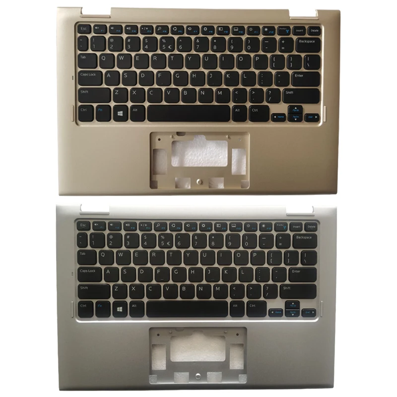 

New for Dell Inspiron 11 3000 3157 3158 3147 3148 US laptop keyboard with silver 07W4K6/gold 0RDD7F upper palmrest cover