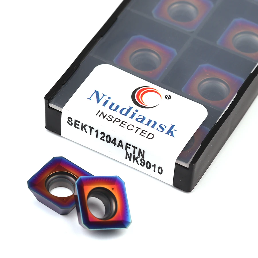 

Токарные инструменты с ЧПУ SEKT1204AFTN NK9010, режущие лезвия, высококачественные фрезерные вставки, голубые нанопластины для токарной обработки, карбидные фрезы
