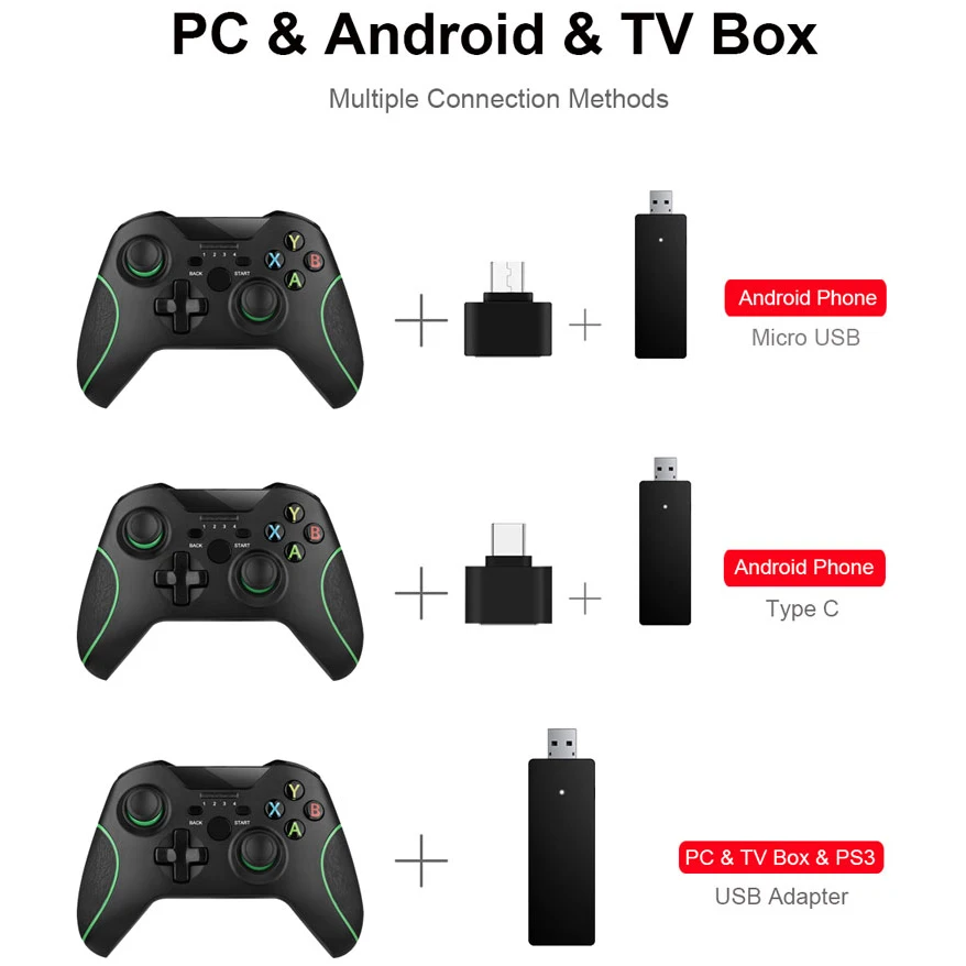 Mando para Xbox One S X, PS3, TV Box, teléfono, Android, PC, Bluetooth