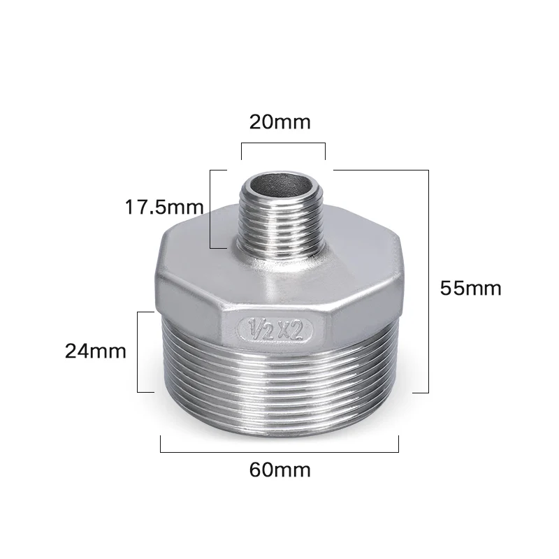 

Stainless Steel External thread adapter 1/2" Water Tank Fittings Pipe Nipple Connector Quick Coupler Adapter