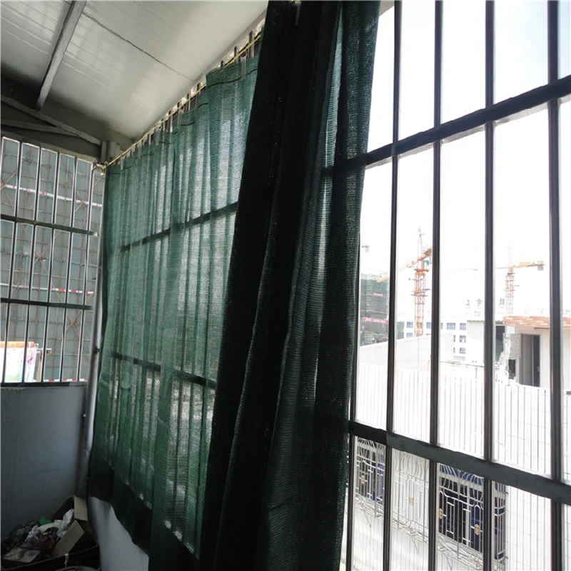 Balcony Windows DIY Sun Shade Net Movable Curtain Sunshade Sail Anti-UV 50%-60% Shading Rate Dark Green