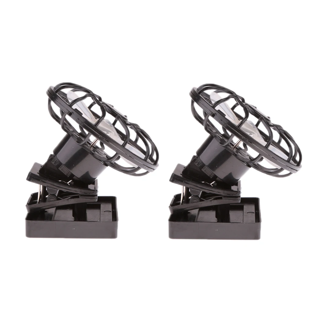 2 шт. ABS Пластиковый Солнцезащитный Мощность вентилятор Солнечный потолочный вентилятор мини Портативный путешествия черный