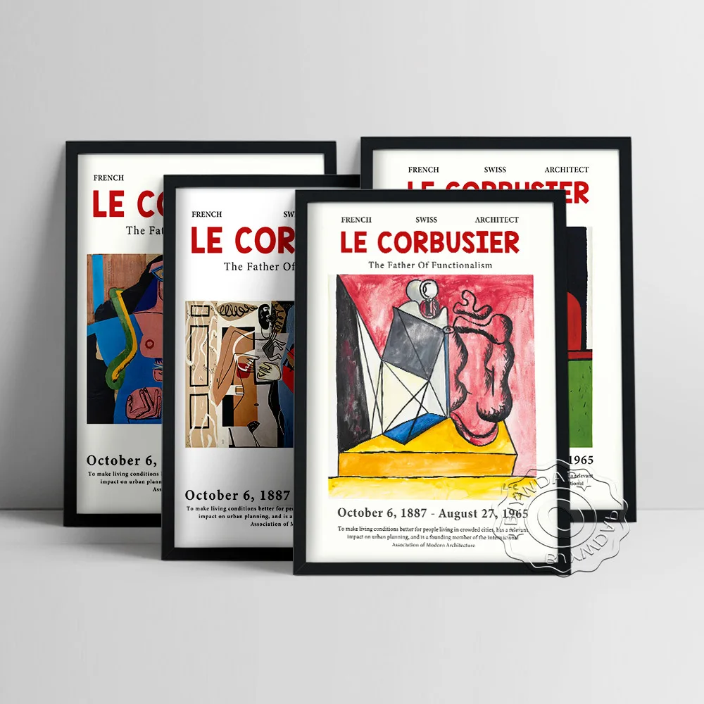 Le Corbusier Exhibition Museum Poster, Deux Femmes Fantasques Art Prints, Les Musiciennes Canvas Painting, Cubism Art Home Decor