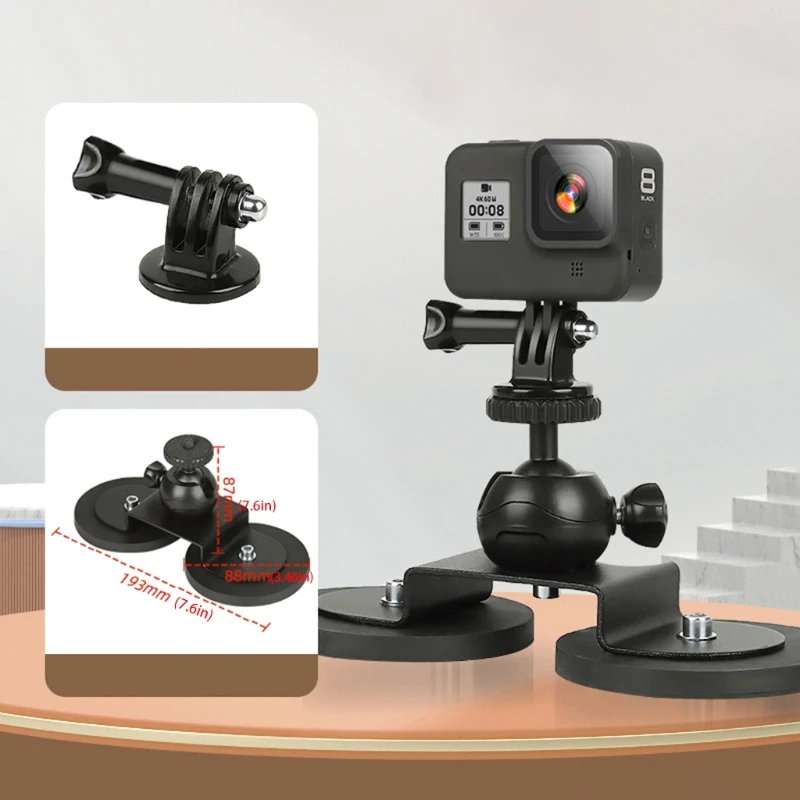 Car Suction Cup Sports Camera Bracket Mobile Phone Fixing Frame Auto Clamping Car Video Recorder Mount for hero 8/6