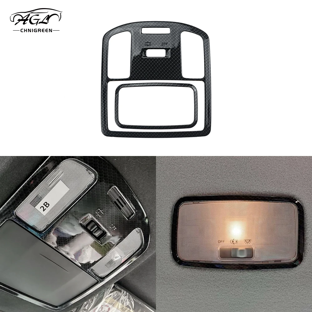 ABS Carbon Fiber Color Bamboo Grain Reading Lamp Cover Frame Trim for Toyota Hilux Revo Conquest 2015-2021