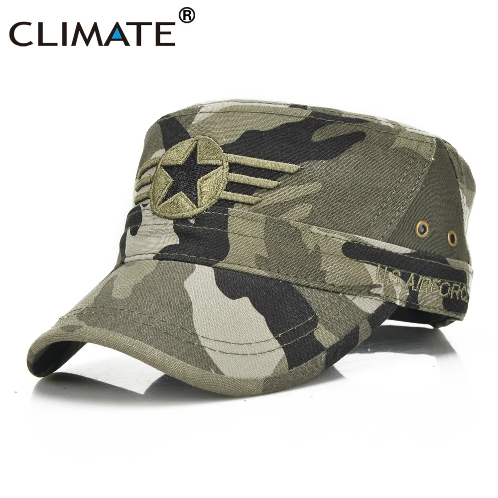 CLIMATE Army Military Camouflag Cap Hat Sport Solider Hat Caps Men Five-pointed star Camouflag Cap USA Army Camou Military Caps