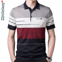 2022 Brand Short Sleeve Polo Tee Shirt Men Casual Summer Striped Men's Clothing Polos Shirts Mens Fashion Slim Fit Poloshirt 722