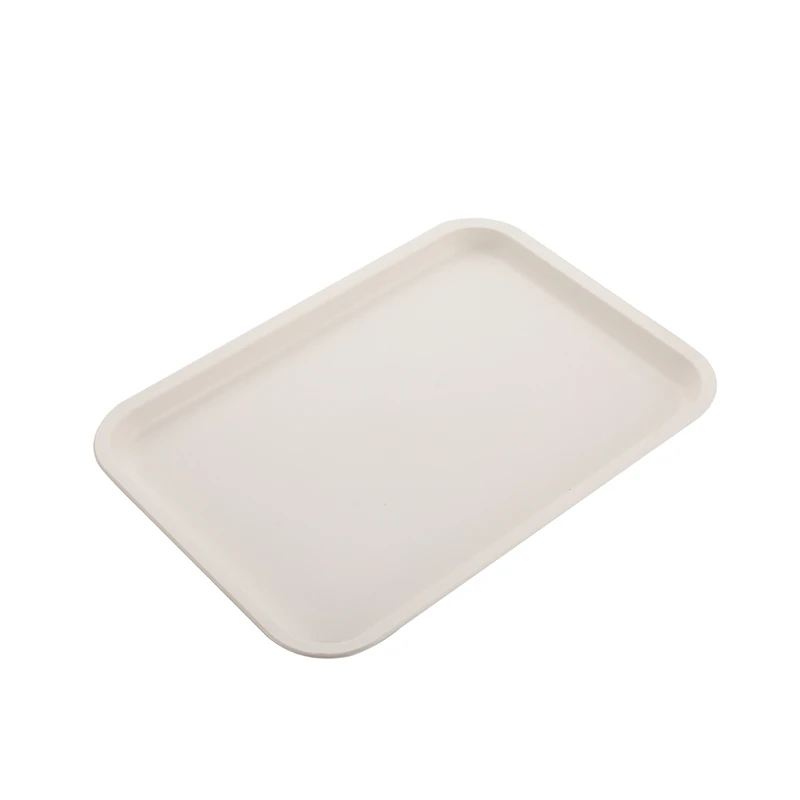 Rectangular Tray Plastic Dinner Plate Nordic White Fruit Cake Storage Tray Serving Plate Hotel Household Kitchen Supplies