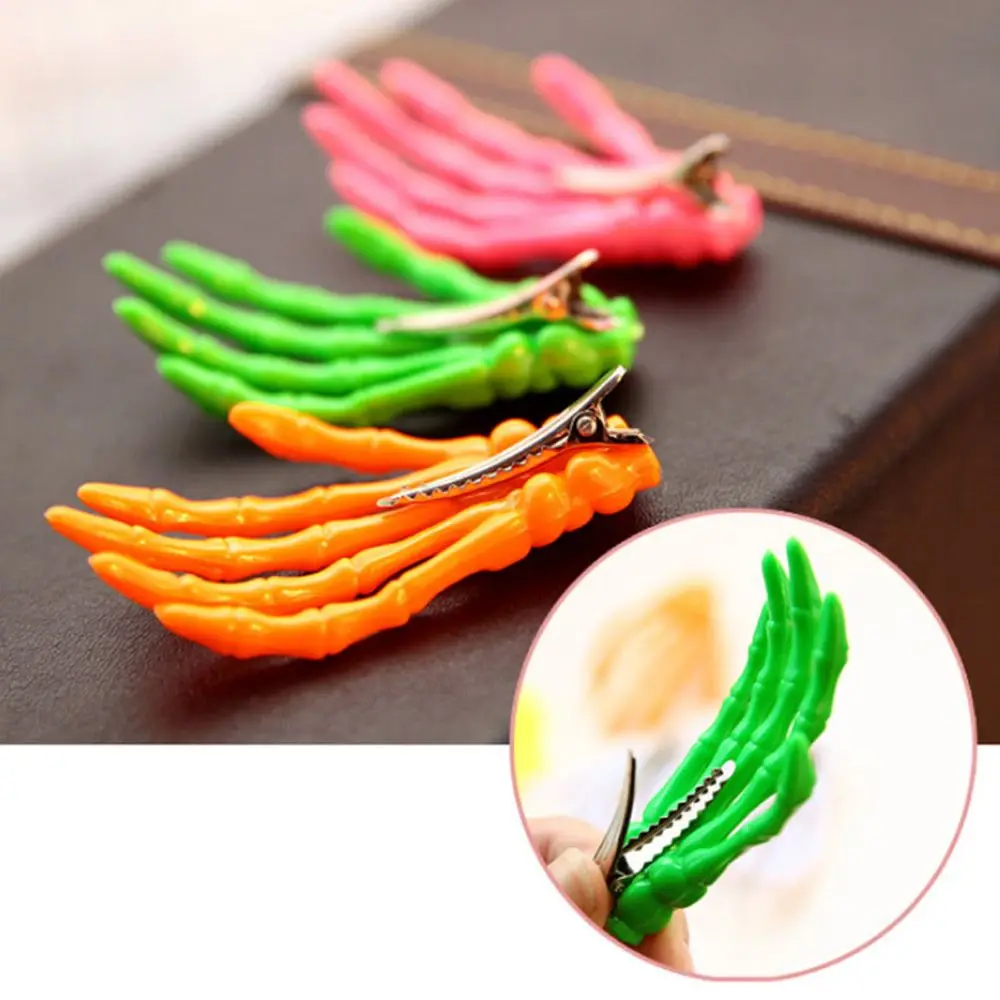 2 PCS/SET New Skull Hand Bone Hairpin Gripper Ghost Skeleton Hair Clips Hairclips Bone Claw Hair Accessories