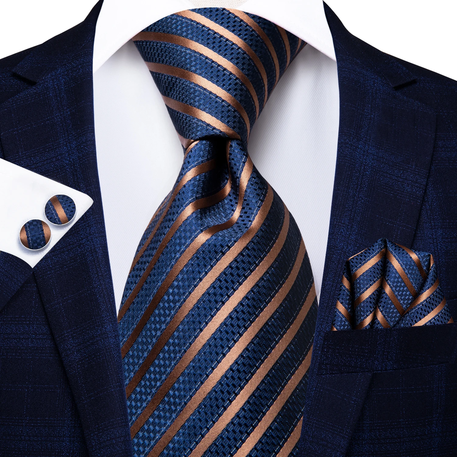 Hi-Tie-Corbata de negocios azul para hombre, corbata de 100% cm de seda sólida, Formal, de lujo, para boda, alta calidad, 8,5