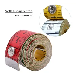 150cm/60in Germany Quality Soft Tape Measure Tailor's Tape with Snap Fasteners Body Measuring Ruler Needlework Sewing Tool