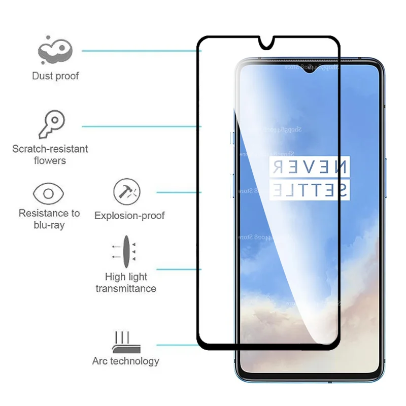 2-in-1 Camera Glass On For Oneplus 7T 1Plus 7 T Armored Screen Protector One Plus T7 Oneplus7t Protective Glas Oneplust7 1Plus7t