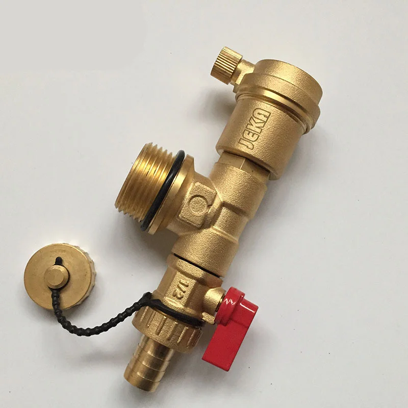 Floor heating accessories water divider three tail pieces brass automatic exhaust valve end tail piece