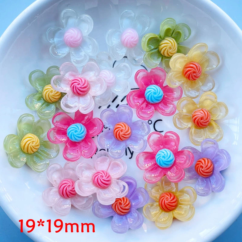 10/15PCS Lovely Mixed Cherry Blossoms Flower Resin Crafts Flat Bottomed Convex Scrapbook Kawai DIY Embellishment Accessories C73