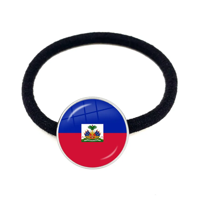 Sardova,Nicaragua,Mauritius,Honduras,Haiti,Togo,Bhutan,Belarus,Belize National Flag Glass Cabochon Elastic Hair Bands Women Gift