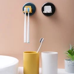 2-In-1 Toothbrush Holder Adhesive Wall Hanging Bathroom Organizer Tooth Brush Holder Mouth Cup Wash Set Save Space Multipurpose