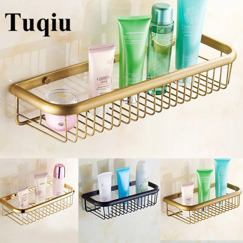 

Tuqiu Gold bathroom Shelf Total Brass Soap Holder 30cm/45cm bathroom shelves bathroom shampoo holder basket bathroom holder