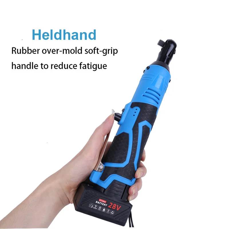 Llave eléctrica inalámbrica de 12/18/28V, herramienta de reparación de automóviles, extracción de tuerca de tornillo, llave de carraca recargable de ángulo recto de 90 °
