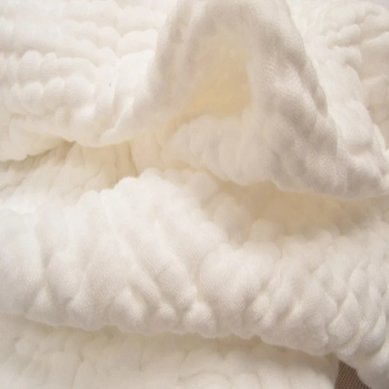 40 Pieces 10 Layers Crinkle 100% Cotton Gauze Blanket White Color 110 x 110 Cm For Baby  Small Wholesale