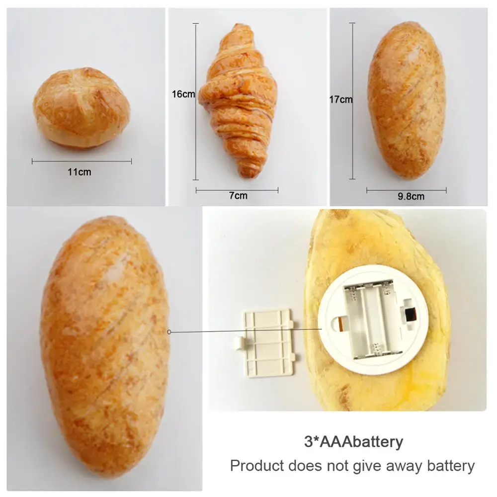 Novelty Croissant Night Lamp Creativity Simulation Bread Light Cross Bread Store Baking Room Decor Lamp for Christmas Kids Gift