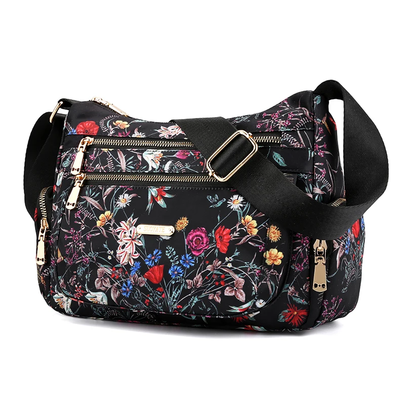 Oxford Crossbody Bolsas para Mulheres, Bolsas de Mão Floral para Senhoras, Bolsas Mensageiro de Ombro Feminino, Rosca Sac A Main, Quente