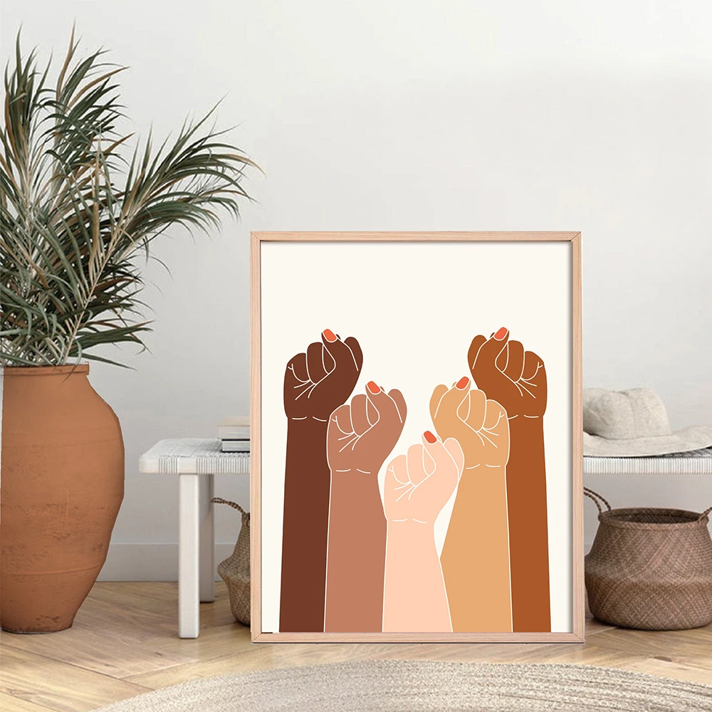 

Feminist Art Women Power Hand Wall Art Canvas Painting Prints Girls Gift Modern Pictures Living Room Black Lives Matter Poster