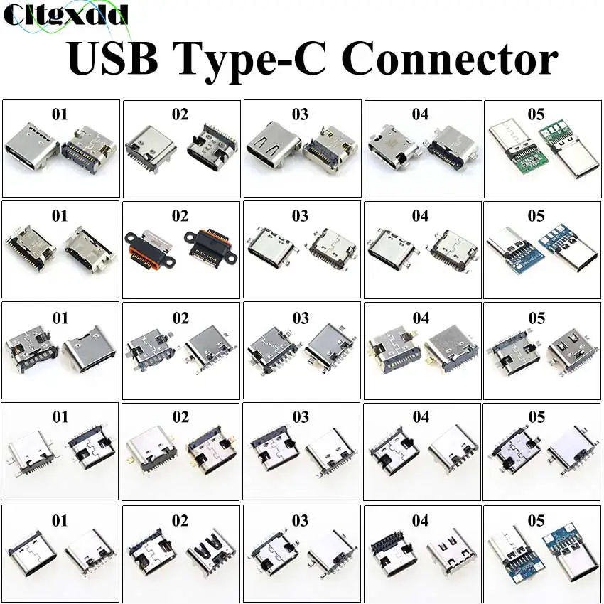 25models Micro USB Type C Connector Charging Dock Port Plug Type-C Socket Female Jack For JBL Xiaomi Huawei Samsung Sony Lenovo