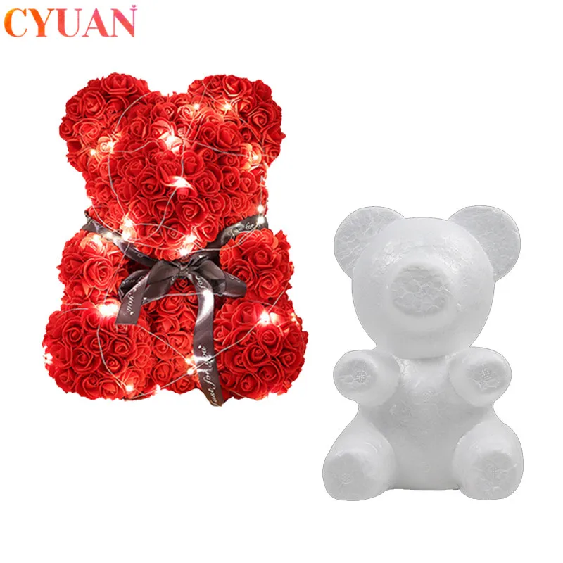 Valentijnsdag Gift Piepschuim Foam Beer Kunstbloem Led Teddy Rose Beer Verjaardagsfeestje Bruiloft Decoratie Valentines Gift