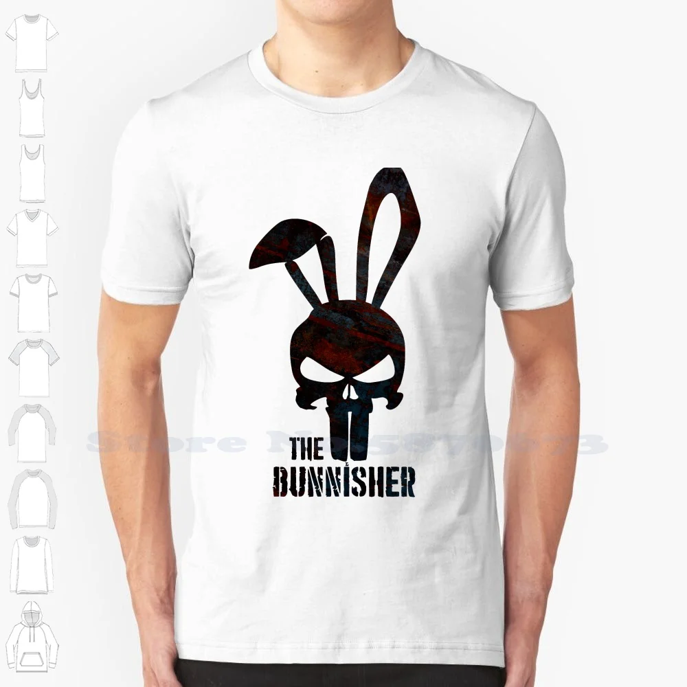 The Bunnisher 100% Pure Cotton T-Shirt Bunny Rabbit Comics Hero Humour Metal Rust Parody Frank Castle