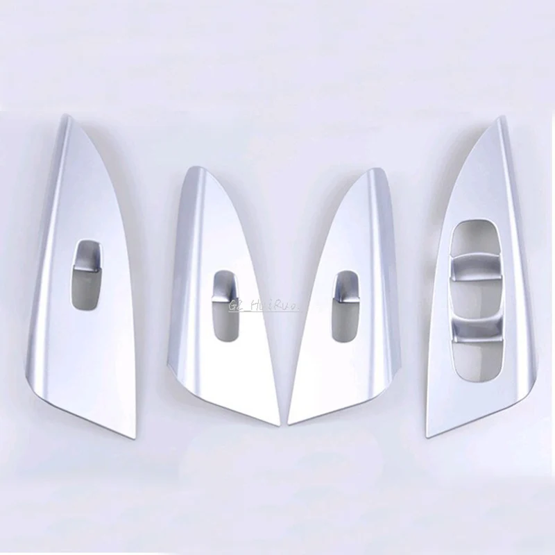 For Nissan Sentra Sylphy 2012 2013 2014 2015 2016 ABS Chrome Door Window Armrest Cover Switch Button Panel Trim 4PCS