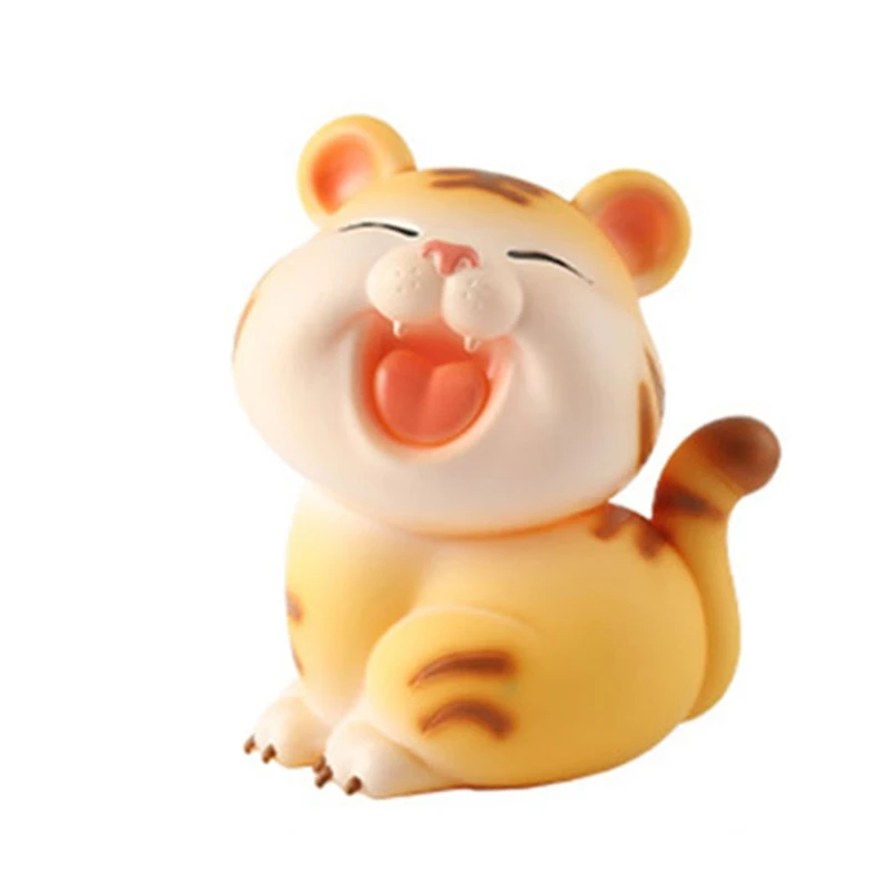 NICEFurniture Laughing Tiger Piggy Bank Coin Box Money Saving Jar 2022 Chinese Zodiac Tiger Ornament Personalized Collectible