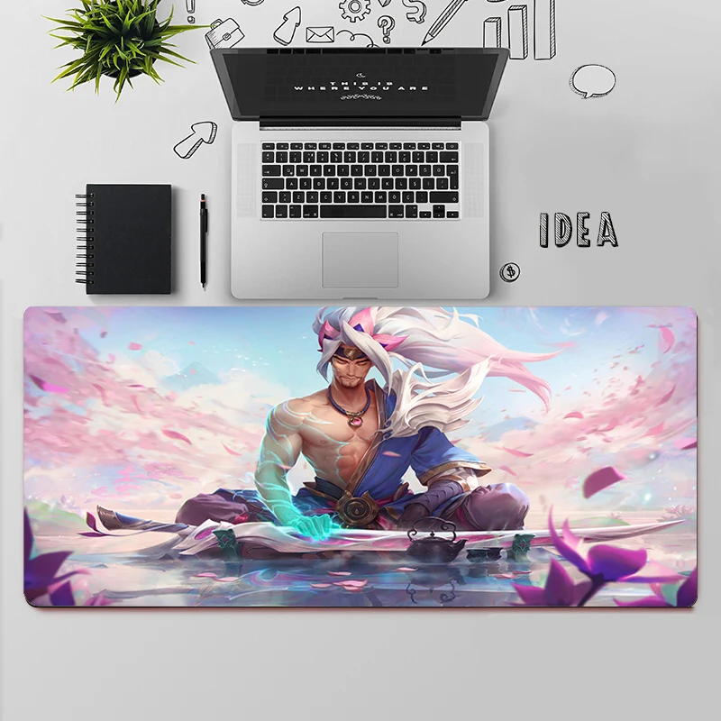 LOL Ahri Kindred Thresh Yasuo Yone Miếng Lót Chuột Chơi Game Lớn Miếng Lót Chuột Máy Tính Game Thủ Máy Tính Thảm Lớn Mousepad Để Bàn thảm Mause Miếng Lót