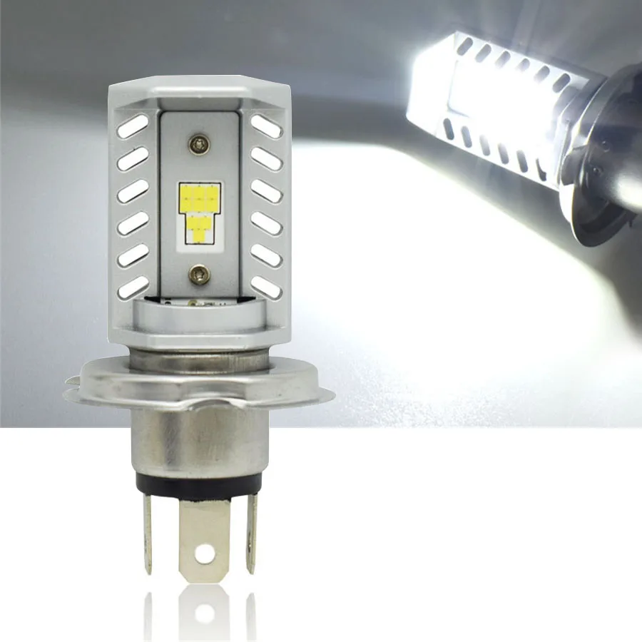 1pc Motorcycle H4 Hi/Low Beam 6500K 1600LM Headlight HB2 CSP 9SMD Bulb 9V-30V DC