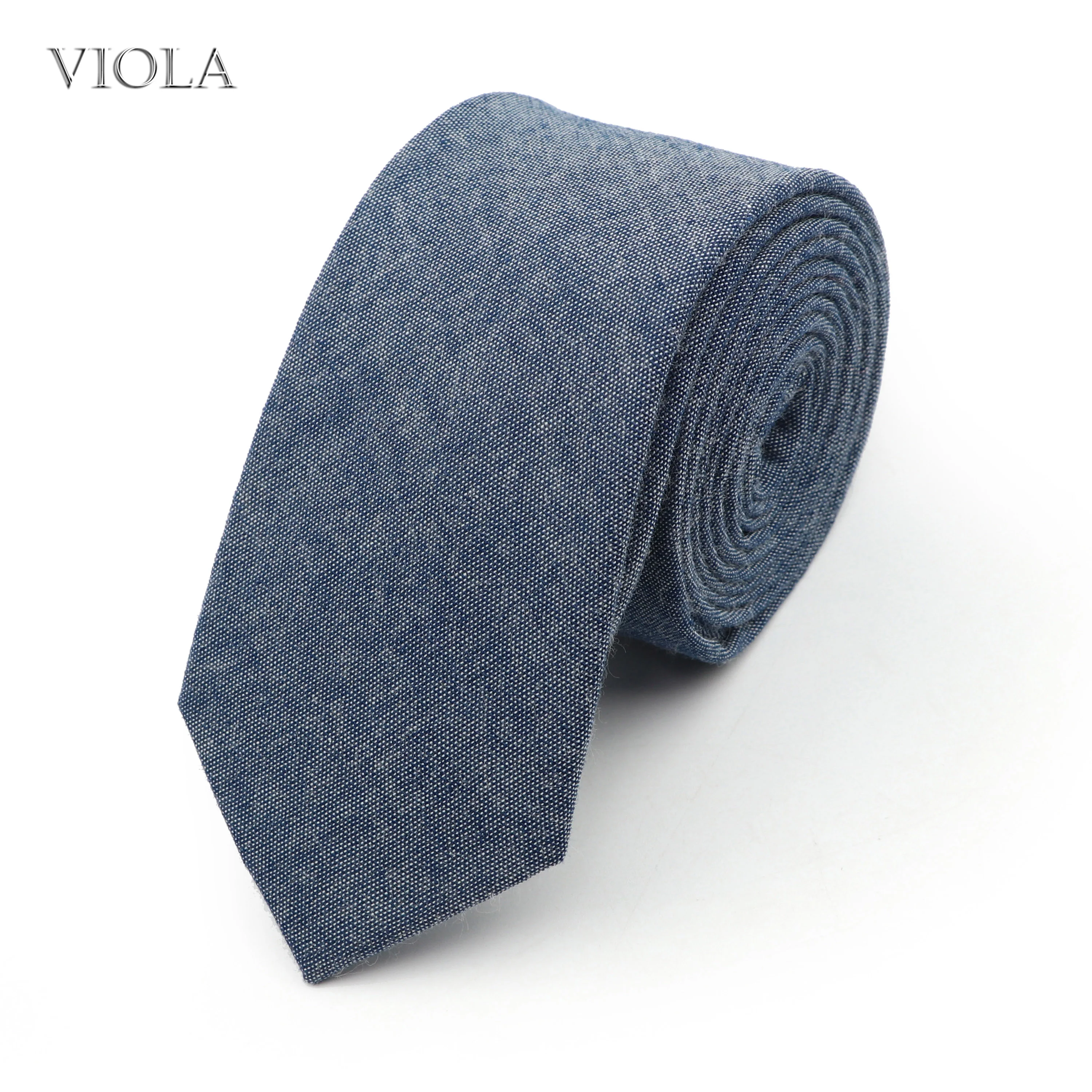 Corbata clásica de Color Morandi para hombre, traje de esmoquin para fiesta de boda, 6,5 cm, 100% algodón, azul y morado, accesorio para regalo