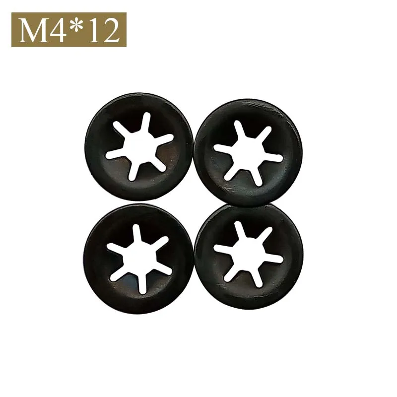 【M4*12】Internal Tooth Starlock Washers Lock Washers , Push On Speed Clips Fasteners Quick Speed Locking Washers 65Mn