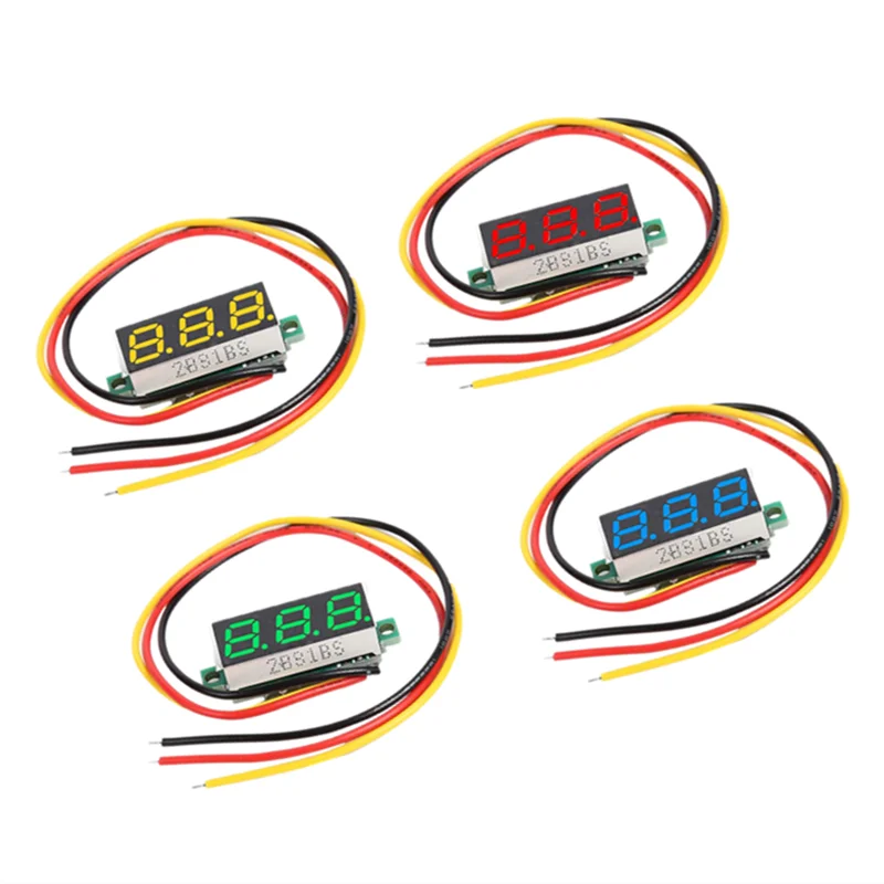 DC digital voltmeter head 0.28'' LED digital voltmeter DC0-100.0V three-wire Motorcycle voltmeter