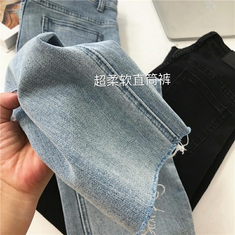 Soft High Waist Women\'S Trousers Denim Loose Streetwear Jean Vintage Full Girls Jeans Woman Pants Straight Femme Pantalon Mujer