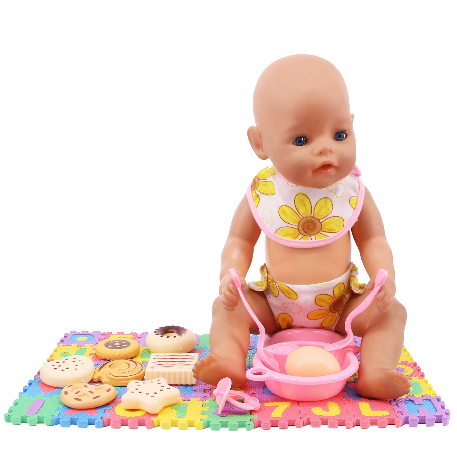 Doll Accessories Letter Cushion Tableware Mini Dessert Model Underwear Saliva Towel For 18 Inch American Doll&43Cm New Born Baby