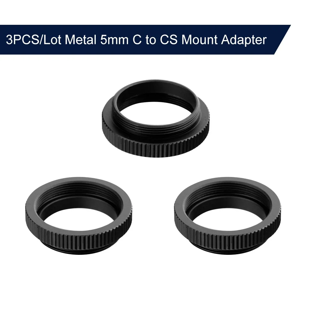 3PCS/Lot Metal 5mm C to CS Mount Adapter