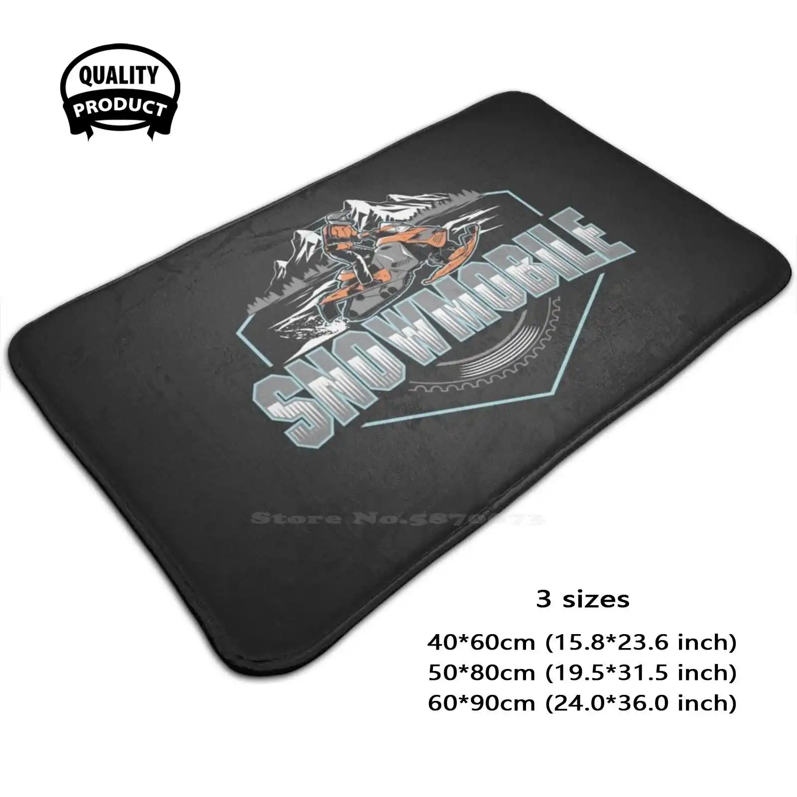 Snowmobile Soft Cushion Home Carpet Door Mat Car Rug Funny Snowboarding American Teen Car Bumper Hard Hat Snowmobiles Winter