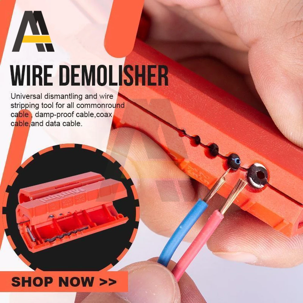 Wire Stripper Demolisher Portable Home DIY Accessories Crimper Pliers Crimping Tool Cable Stripping Wire Cutter Utensil