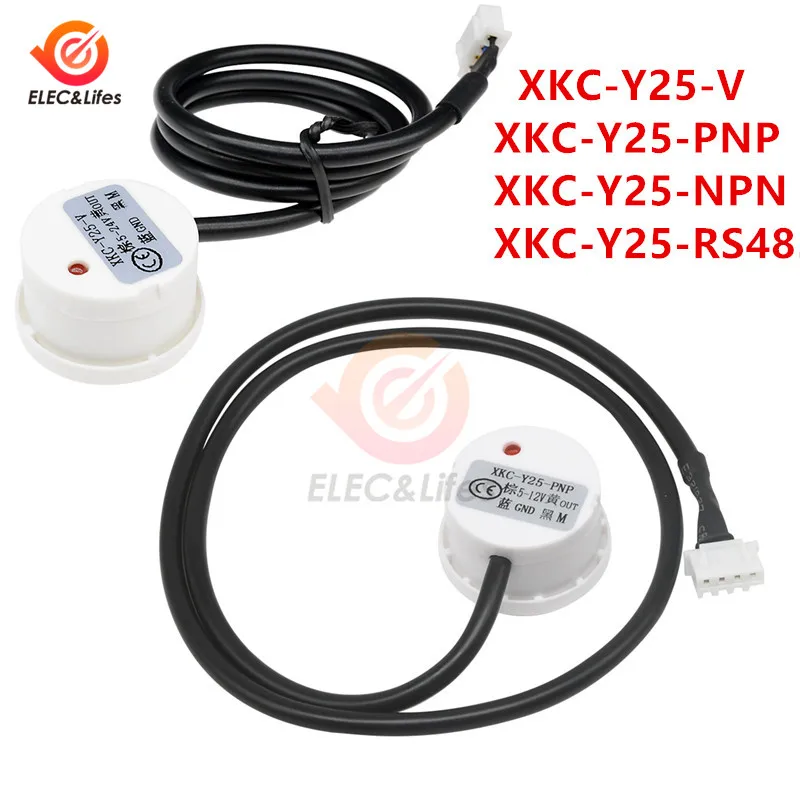 Interruptor Líquido do Sensor do Nível do Não-contato tipo Aderente Exterior Sensor Nivelado da Água Npn Pnp Rs485 Y25-v C.c. 5v 12v 24v Xkc Y25 T12v