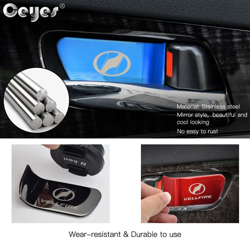 Ceyes Auto Interior Door Handle Wrist Bowl Trim Stickers Car Styling Accessories Case For Toyota Alphard Vellfire 30 Series 2pcs