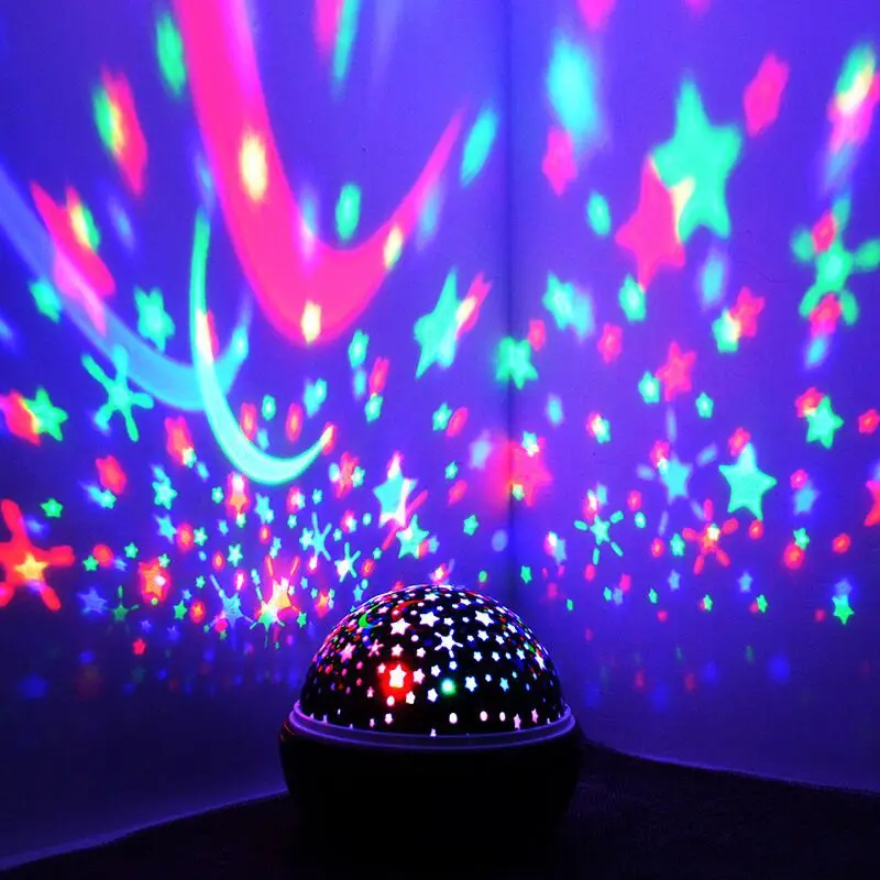 Star Projector Night Light LED Galaxy Projector USB Children's Bedroom Colorful Lamp Rotating Stars And Moon Bedside Lamp